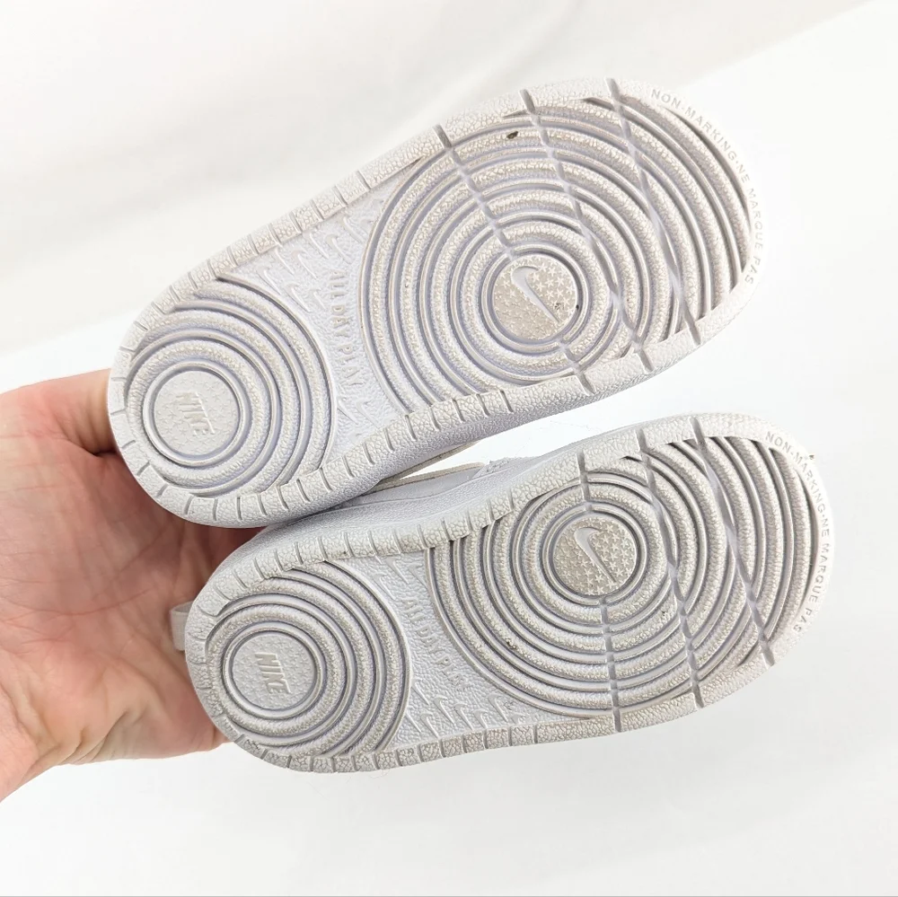 Nike Court Borough Low 2 Triple White Hook And Latch Size 6c - Picture 6 of 8